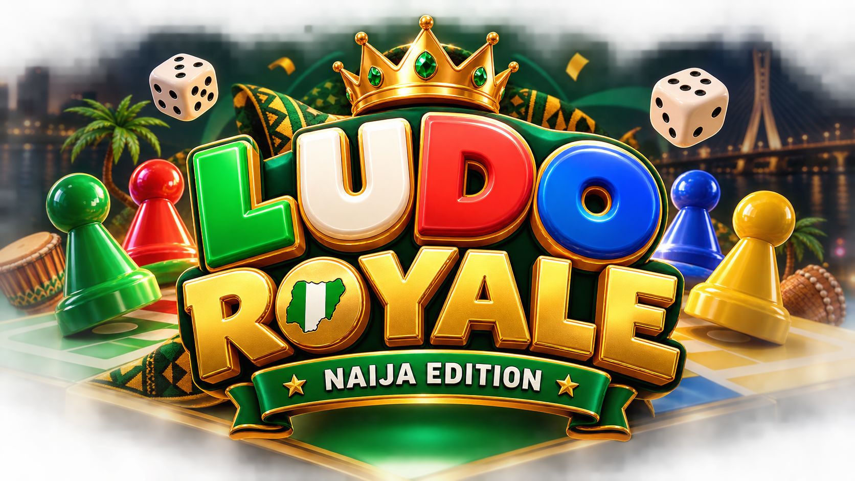 Ludo Royale — Naija Edition logo with a crown, pawns and dice